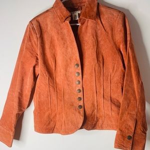 BURNT OARNGE LEATHER JACKET